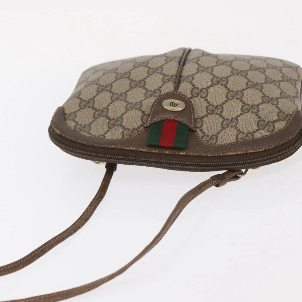 GUCCI GG Supreme Web Sherry Line Bag PVC Beige Gold 904 02 047 Auth ka922 - Picture 8 of 16